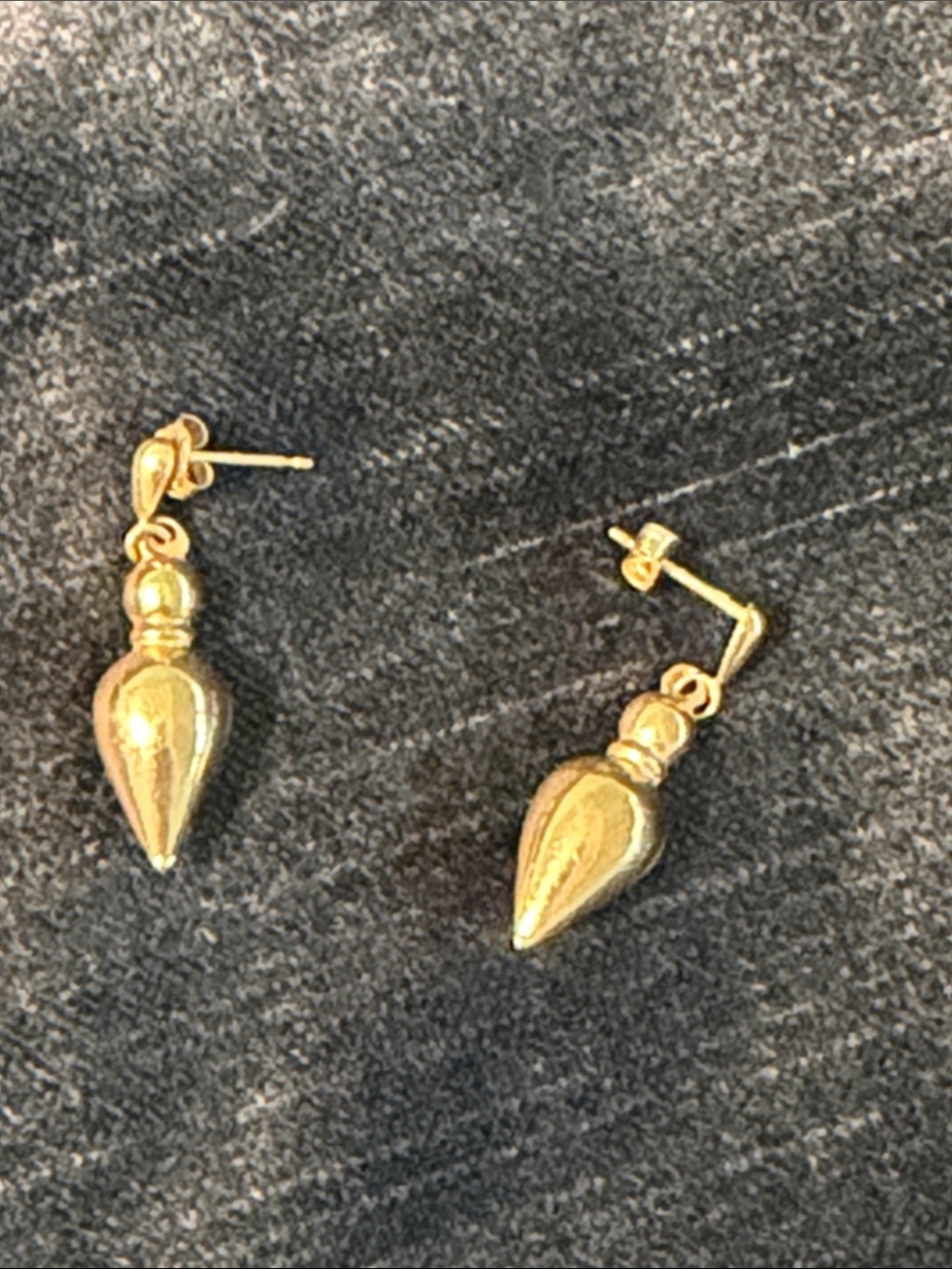 Polished Gold Teardrop Dangle Earrings for Women